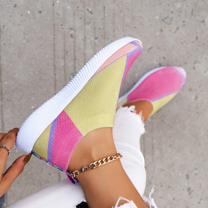 Round Toe Patchwork Shoes
