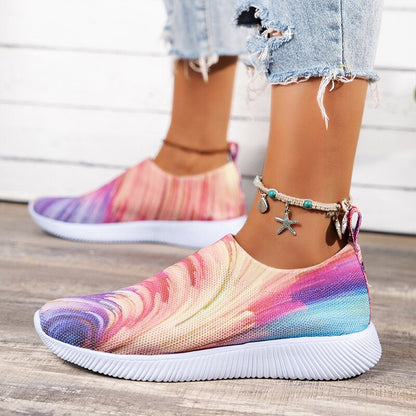 Round Toe Patchwork Shoes